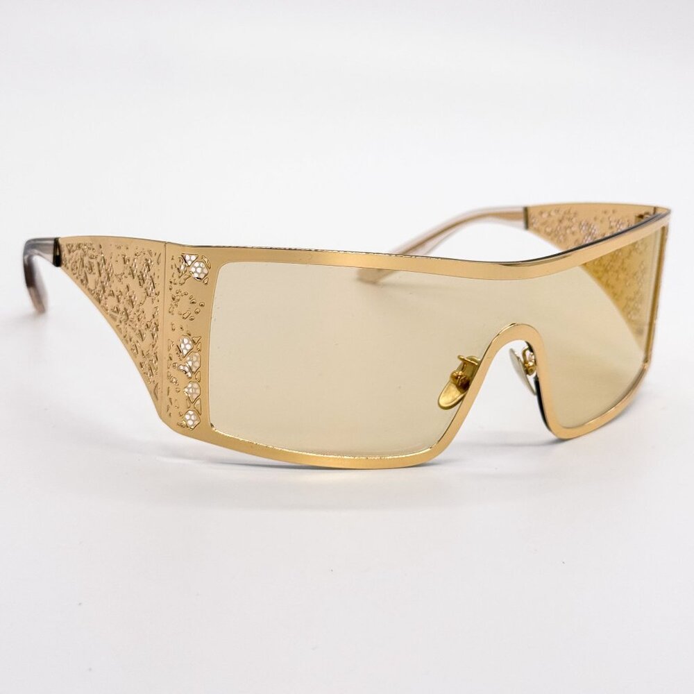 NEW DG2317 02/71 DOLCE&GABBANA GOLD SHIELD WOMEN SUNGLASSES DOLCE&GABBANA